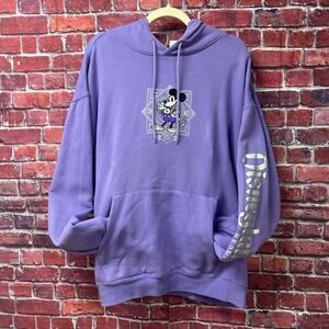 Disneyland 100 Years of Wonder Purple Mickey Mouse Hoodie Sweatshirt Adult 3XL